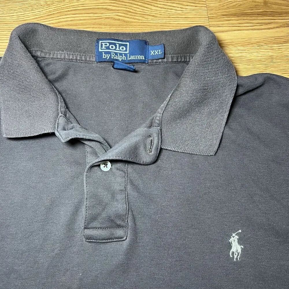 2 Polo Ralph Lauren Polo Shirt Long Sleeves Men’s Sz XXL Coal & Gray